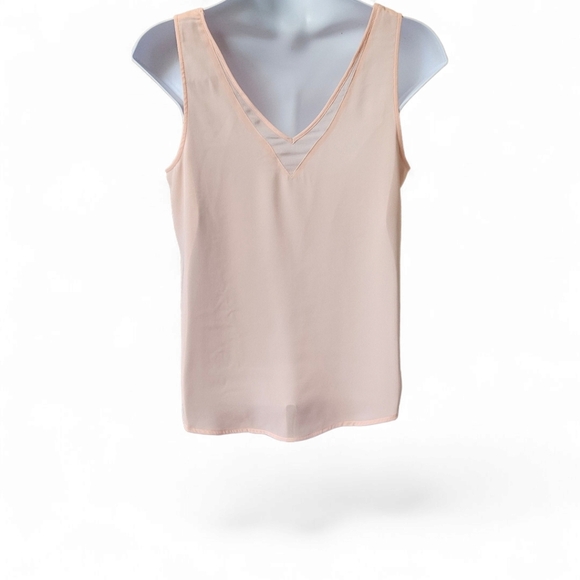 MAURICE'S Pink Sheer Inset V-Neck Tank Top Size Large - Picture 7 of 12